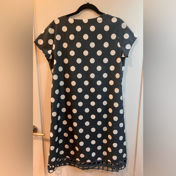 MISSLOOK Gray and White Polka Dot Dress - Picture 3 of 3